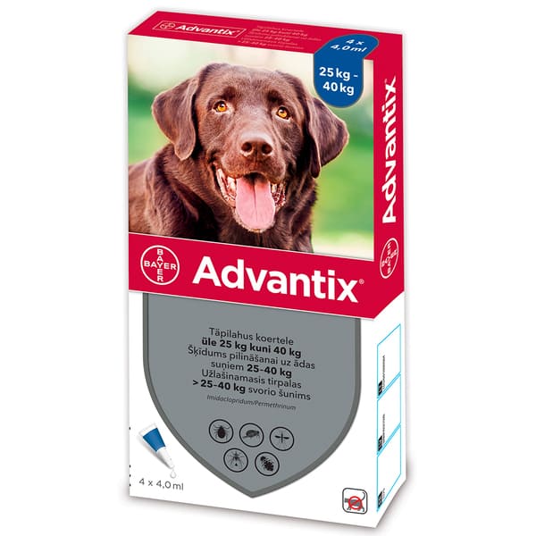 Advantix pretblusu pilieni suņiem 25–40 kg 400/2000 mg N4